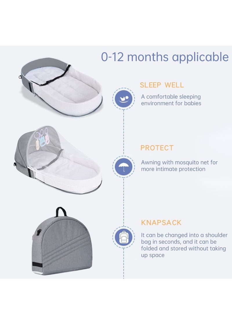 Baby Crib Cradle, Travel Cot Portable Baby Bed Travel Bassinet Foldable Infant Crib Baby Cots, Adjustable Canopy Bedside Baby Crib 3 in 1 Folding Baby Bassinet with Mosquito Net - pzsku/Z790F1B451FB7C4AF5FAEZ/45/_/1734072467/e628b5e3-c5f7-466d-bad7-11b8afae7c08