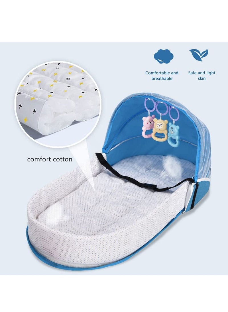 Baby Crib Cradle, Travel Cot Portable Baby Bed Travel Bassinet Foldable Infant Crib Baby Cots, Adjustable Canopy Bedside Baby Crib 3 in 1 Folding Baby Bassinet with Mosquito Net - pzsku/Z790F1B451FB7C4AF5FAEZ/45/_/1734072496/9fbf9523-e1ac-4667-9eea-f494fb81207e