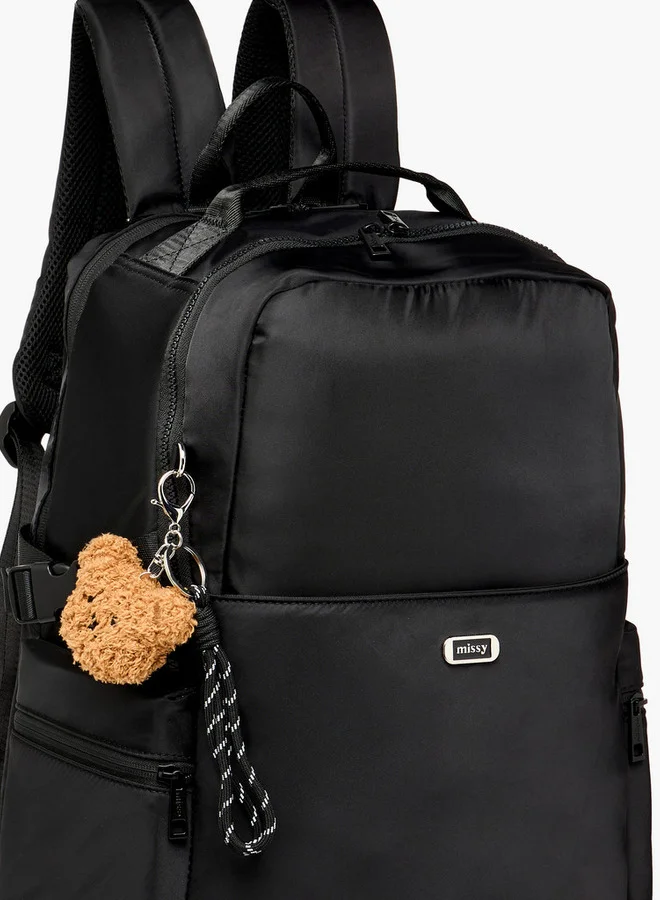 ميسي حقيبة ظهر صلبة بأشرطة كتف قابلة للتعديل وإغلاق بسحاب