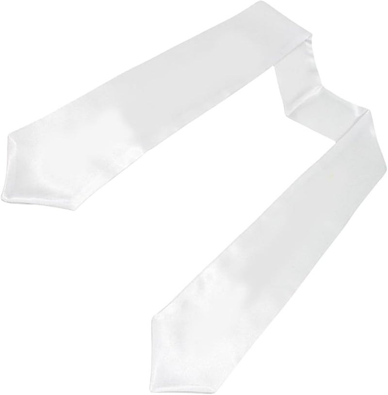 Childrens White Adjustable Graduation Sash Belt Ceremony Accessory - Image 2