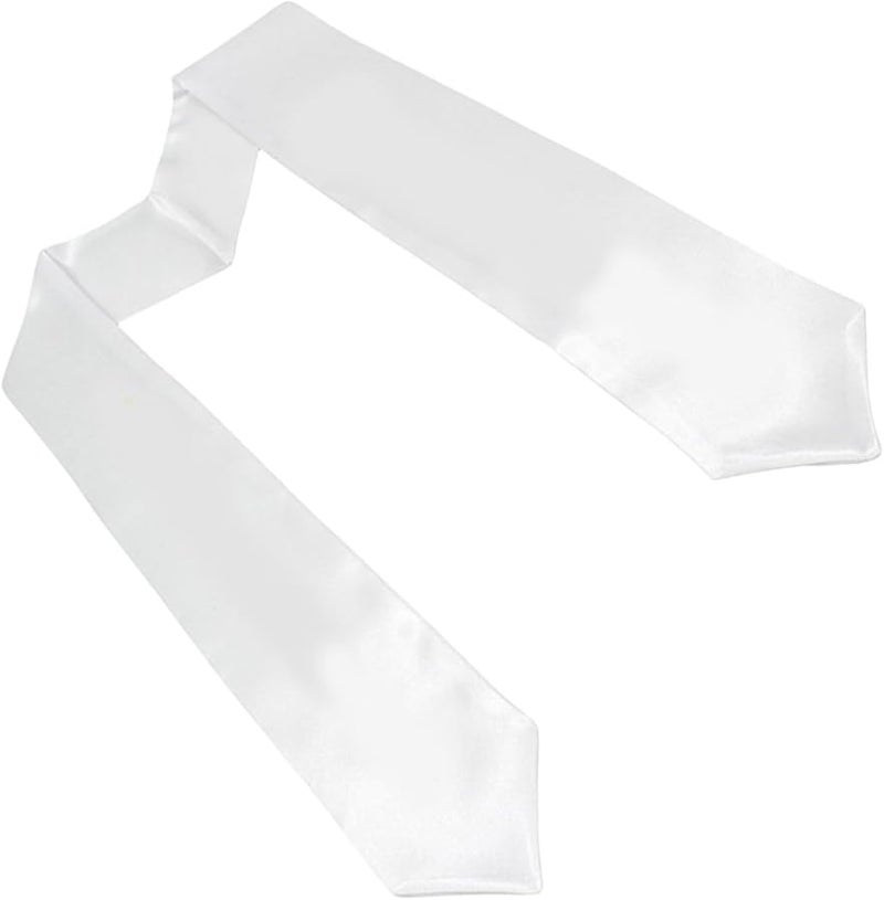 Childrens White Adjustable Graduation Sash Belt Ceremony Accessory - Image 5
