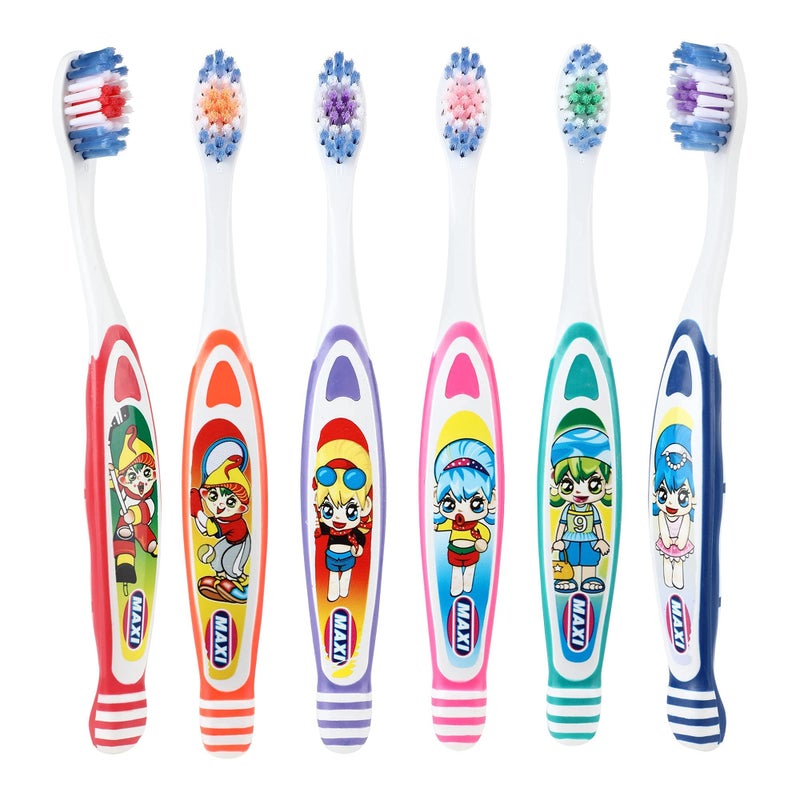 MAXI Bunty Bubli Kids Soft Toothbrush, 2 Years+, Multicolor (Pack of 12) - Image 1