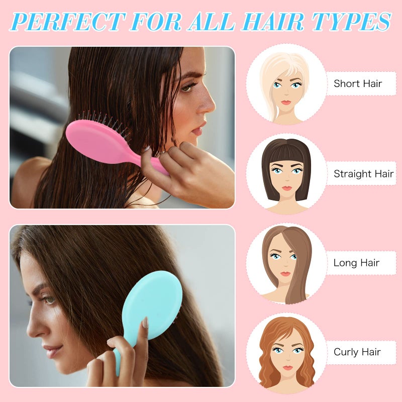 Yoande 24 Pcs Mini Brush Little Travel Mini Wet Hair Brush for Girls Detangling Soft Bristles Wet Hair for Kids Most Hair Types Smoothing with Ease Knots (Bright Colors) - Image 4