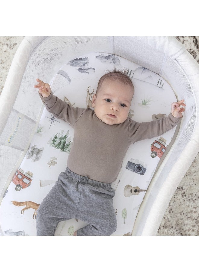 Pobibaby - 2 Pack Premium Bassinet Sheets for Standard Bassinets - Ultra-Soft Cotton Blend, Stylish Woodland Pattern, Safe and Snug for Baby (Explore) - Image 5