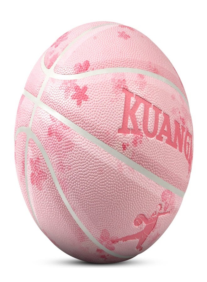 Kuangmi Pink Series Basketball, Girls Pink Basketball Size 6 Women's, Colorful Street Ball,Indoor & Outdoor for Women, Girl, Youth(Sakura) - Image 2
