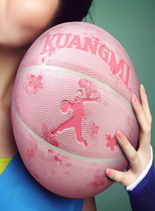 Kuangmi Pink Series Basketball, Girls Pink Basketball Size 6 Women's, Colorful Street Ball,Indoor & Outdoor for Women, Girl, Youth(Sakura) - Image 5