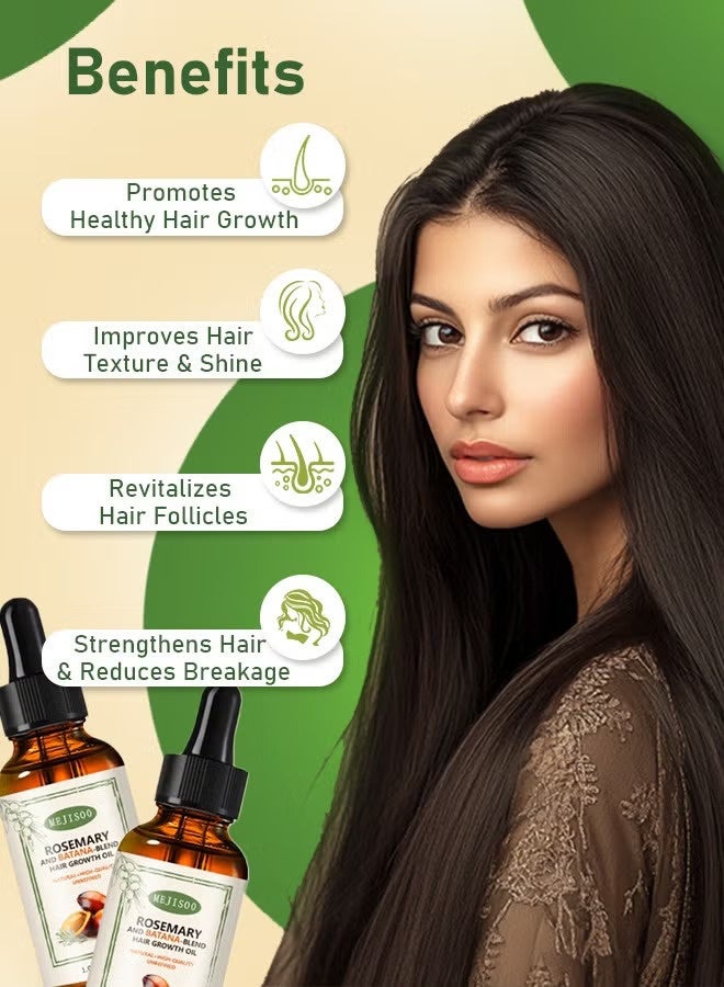 ميجيسو زيت إكليل الجبل باتانا لنمو الشعر، زيت إكليل الجبل مع زيت باتانا العطري للعناية بالشعر - للشعر الجاف والتالف ونموه، علاج تساقط الشعر وفروة الرأس، شعر صحي وكثيف وأكثر كثافة، 30 مل - Image 5