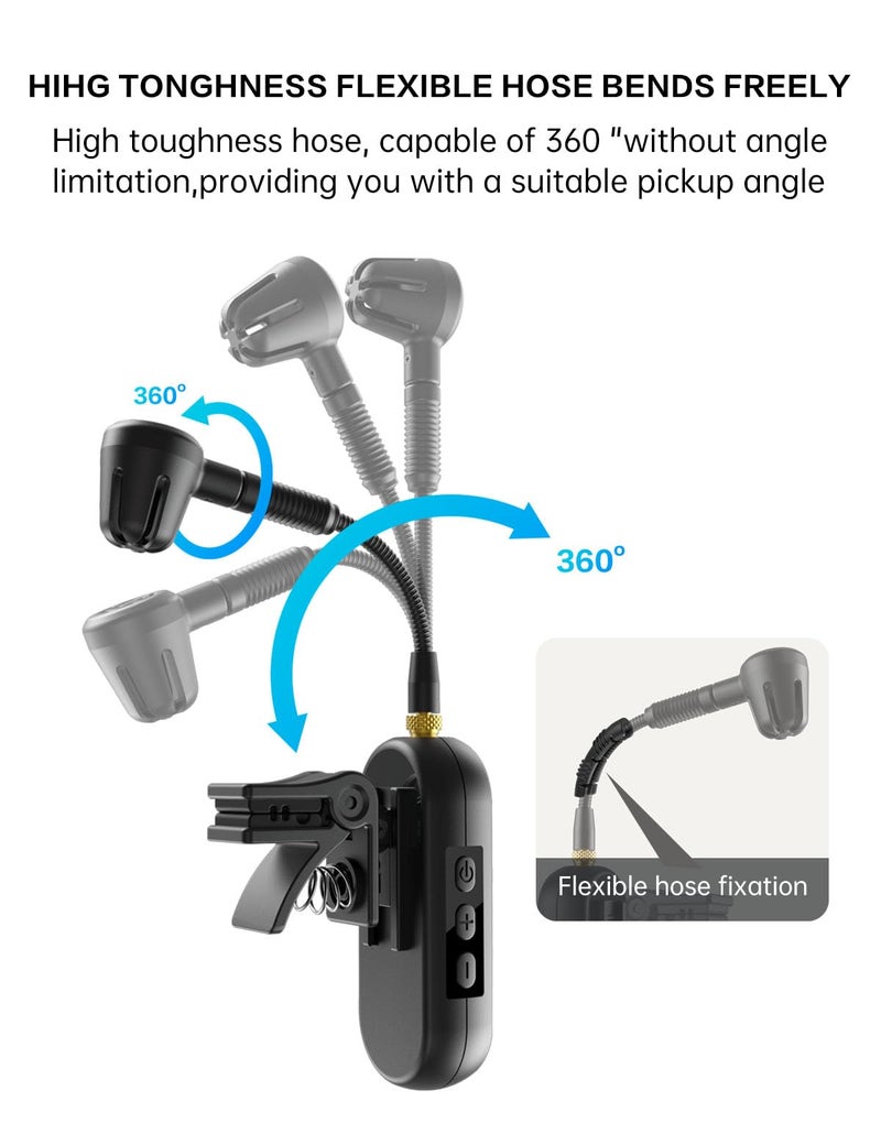 EBJ Wireless UHF Saxophone Microphone System, Clip Instrument Microphone Saxophone and Trumpet, preset EQ and Echo Level 100 feet Transmission, Full Charge can be Used for 8 Hours (M-03-2) - Image 4
