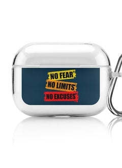 Classic Clear printed Case for Apple AirPods Pro 2nd Generation Thin Transparent Cover [Designed for Apple AirPods Pro 2nd Generation] - No Fear Limits Excuses