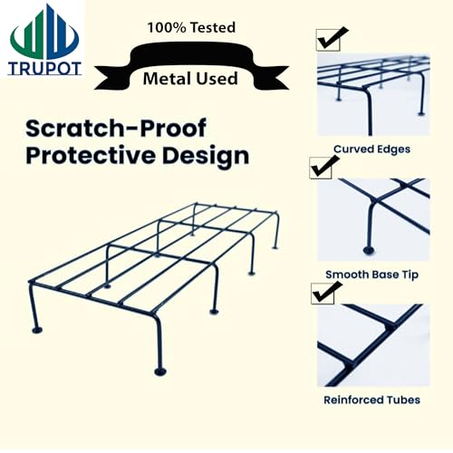 TRUPOT A-One Steels Garden Plant Stand Flower Pot Holder Heavy Duty Black Rectangular Pack of 5 Indoor Outdoor 24 Inch Length - Image 4