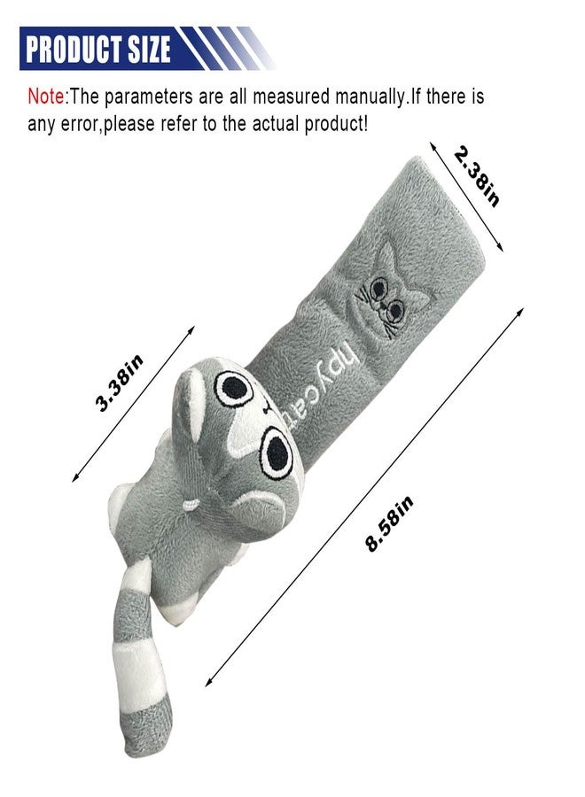 GLSOWEE 2PCS Cartoon Car Seat Belt Covers, Cute Cat Car Seat Belt Harness Cushion, Soft Shoulder Strap Protector Pad for Car, Truck, SUV, Kid, Adult, Backpack (Grey) - Image 2
