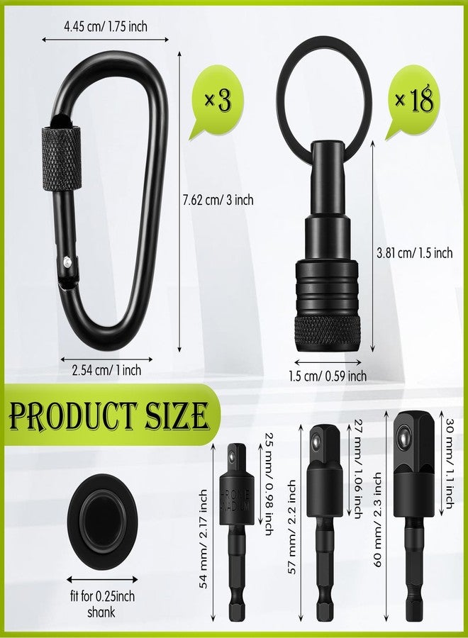 Threlaco ثريلاكو، 24 قطعة حاملة رؤوس مفكات براغي، 3 قطع بمقبس 1/4 بوصة، 3/8 بوصة، 1/2 بوصة، مفكات براغي سداسية محمولة، محولات وأقفال، أدوات لتحسين الأدوات، هدايا للرجال والعمال (متعددة الألوان) - Image 2