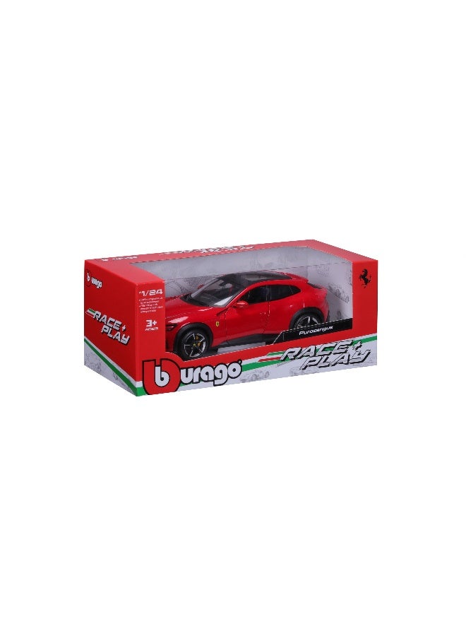 Bburago Ferrari Race & Play Ferrari Purosangue Die-cast Car (Red, 1:24) - Image 1