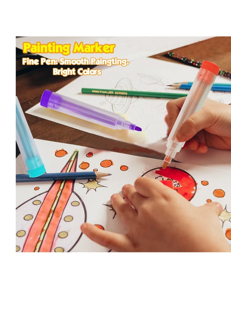 Generic 208 Pieces Art Supplies, Drawing Art Set for Kids Girls Boys Teens, Art Kit Bag with Tri-Fold Easel, Includes Oil Pastels, Colored Pencils, Coloring Book, Scissors, Origami Paper, 40 Sheets - Image 4