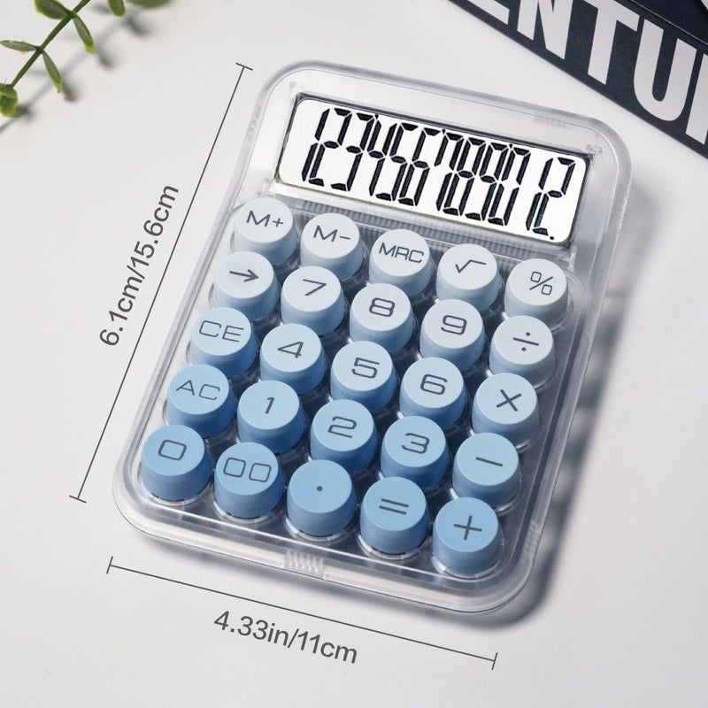 Blushing Glow Transparent Gradient Calculator 12 Digit Large Screen Satisfying Clicks Perfect For Office School Accounting Finance AAA Battery Not Included - Image 2
