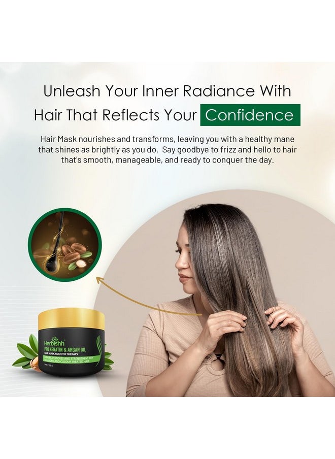 Herbishh - Argan Hair Mask-Deep Conditioning & Hydration For Healthier Looking Hair- For Very Dry, Weak, Stressed Out Hair, No Sulphates, No Parabens (100 Gm) - Image 1