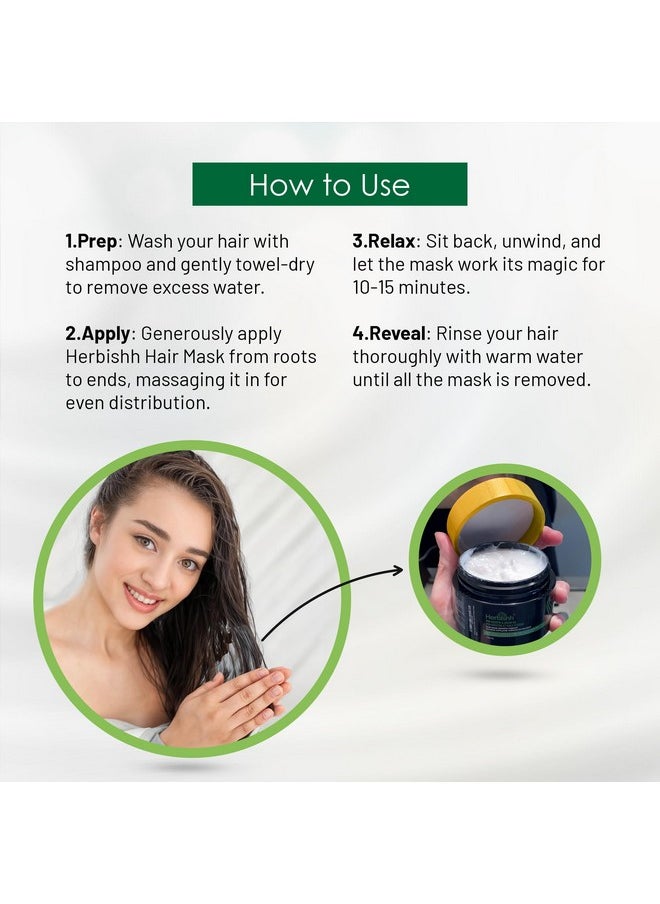Herbishh - Argan Hair Mask-Deep Conditioning & Hydration For Healthier Looking Hair- For Very Dry, Weak, Stressed Out Hair, No Sulphates, No Parabens (100 Gm) - Image 1