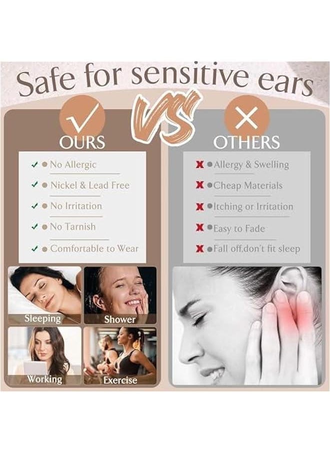 Generic Hypoallergenic Surgical Steel Earrings for Sensitive Ears, 14K Gold Flat Back Stud Earrings, Small Stainless Steel Hoop with Screw Back, Ideal for Multiple Piercings, for Women and Men  - Image 4