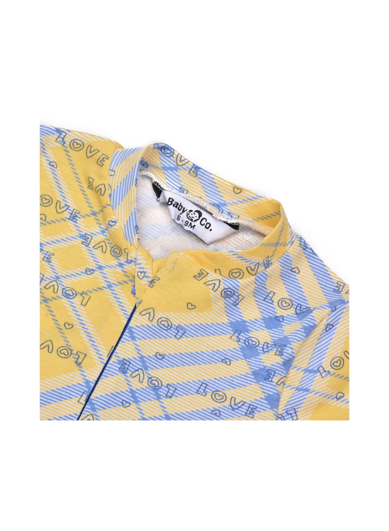 Baby Co. Yellow/blue Baby suit with Ice cap. - Image 2