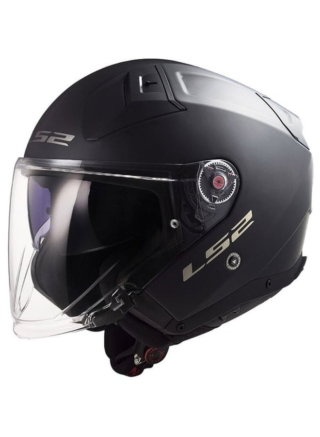 INFINITY II Open Face Touring Helmet Matt Black Size S | Jet Helmet with Sun Visor