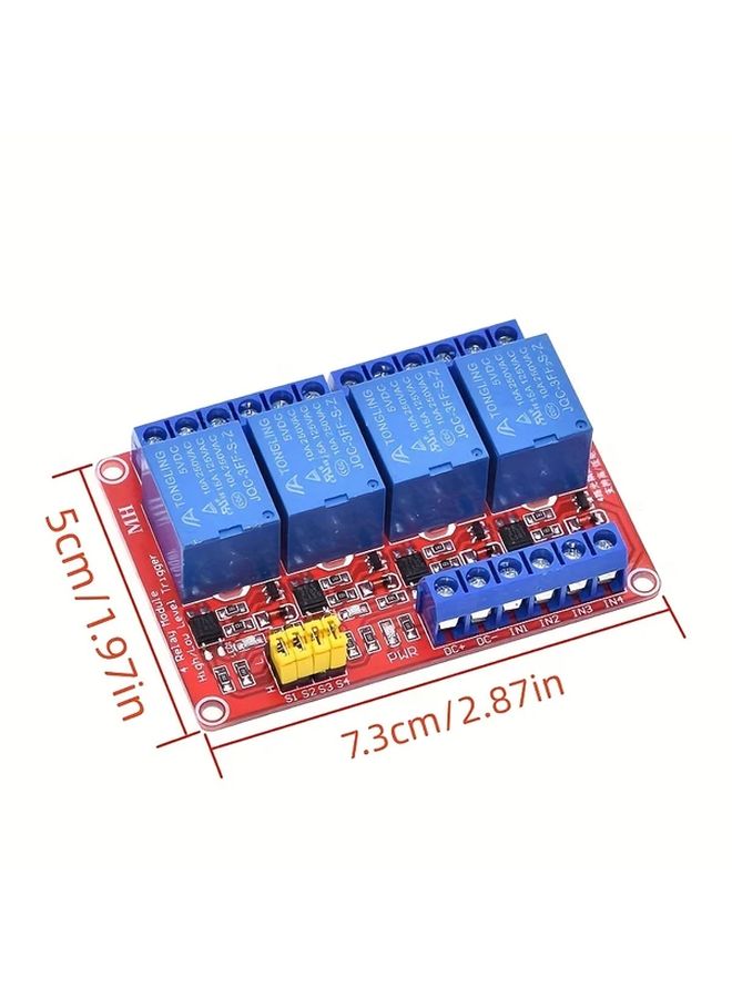 5V 4 Channel Relay Module Optocoupler Isolation High Low Level Trigger Microcontroller Compatible - Image 5