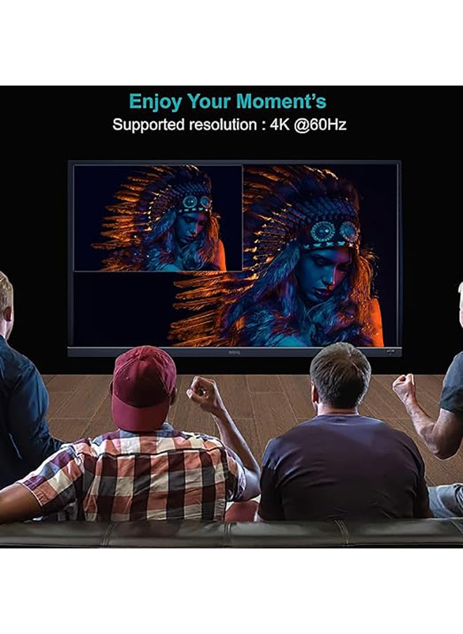 MOWSIL كابل 4K@60Hz DisplayPort 1.2 إلى HDMI 2.0 بطول 2 متر، كابل DP إلى HDMI من ذكر إلى ذكر متوافق مع أجهزة HP/Dell/ThinkPad/AMD/NVIDIA/أجهزة سطح المكتب  - Image 2