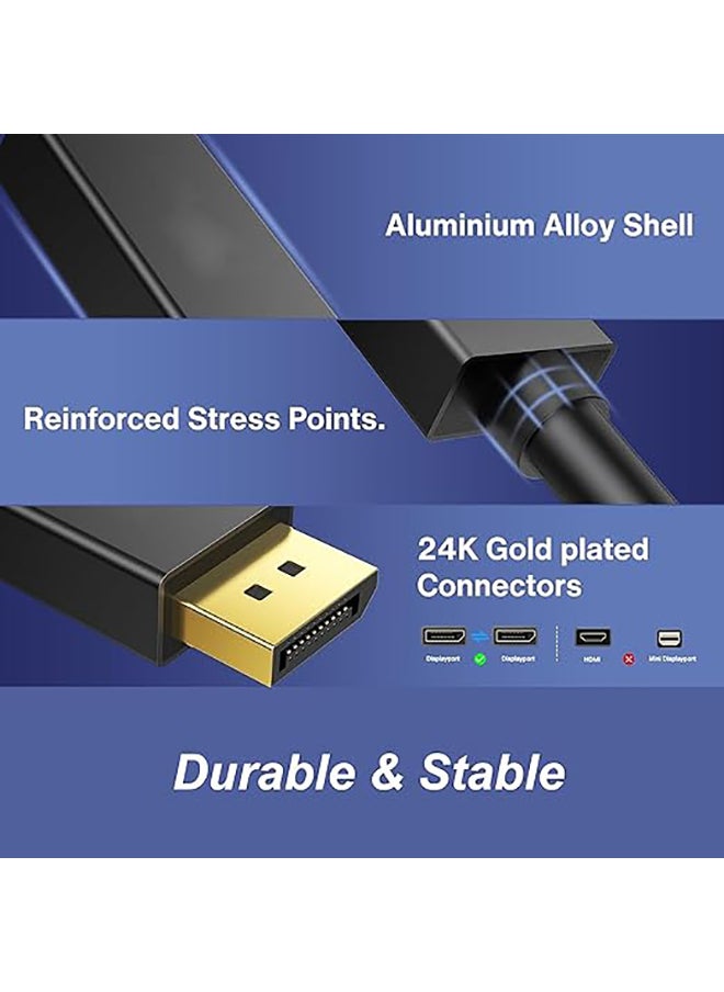 MOWSIL كابل 4K@60Hz DisplayPort 1.2 إلى HDMI 2.0 بطول 2 متر، كابل DP إلى HDMI من ذكر إلى ذكر متوافق مع أجهزة HP/Dell/ThinkPad/AMD/NVIDIA/أجهزة سطح المكتب  - Image 3