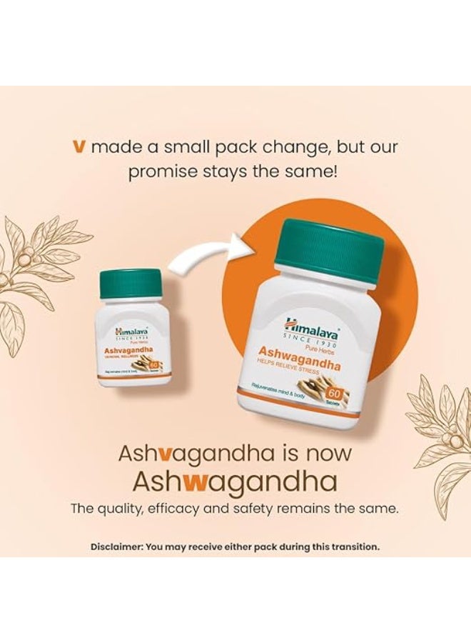 Himalaya Ashwagandha General Wellness Tablets | Stress Relief | Rejuvenates Mind & Body - 60 Tablets - Image 4