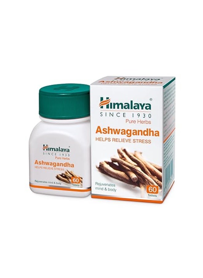 Himalaya Ashwagandha General Wellness Tablets | Stress Relief | Rejuvenates Mind & Body - 60 Tablets - Image 1