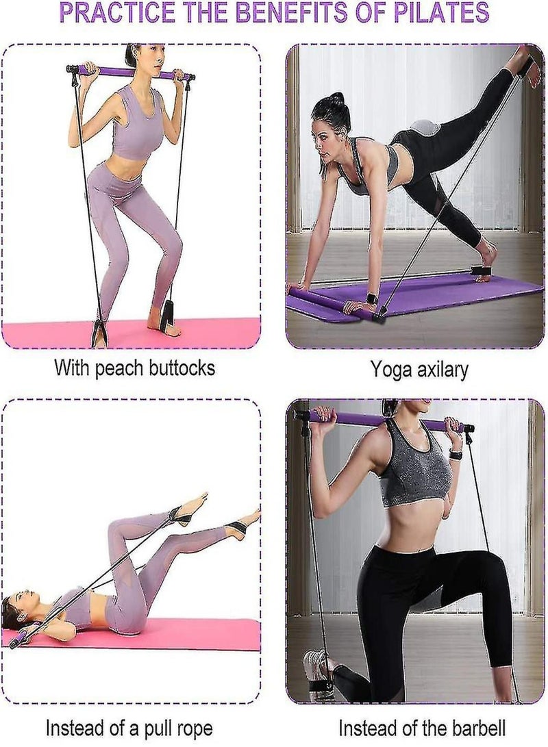 Generic Pilates Exercise Bar With Resistance Band,for Whole-body Workouts - Image 3