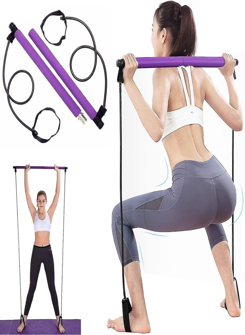 Generic Pilates Exercise Bar With Resistance Band,for Whole-body Workouts - Image 1