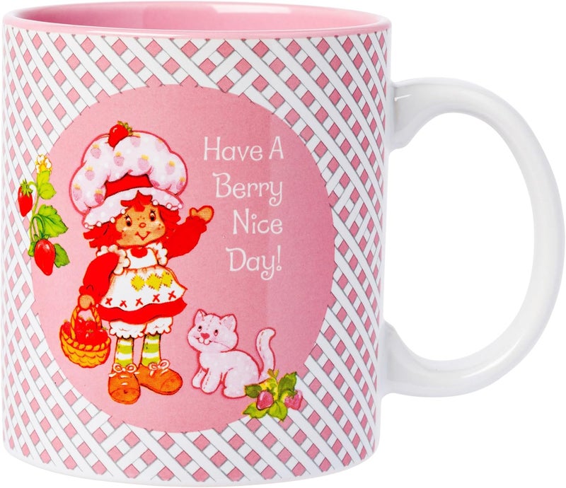 Silver Buffalo Strawberry Shortcake Vintage Berry Nice Day 20oz Ceramic Mug - Image 1
