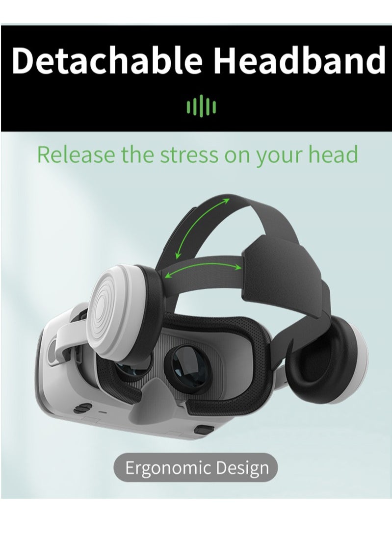 VR SHINECON - G15E VR Glasses IMAX 3D Movies Virtual Reality VR Glasses Google Cardboard Box VR Helmet for 4.7-7" Phone, Support Game Joystick (Black) - Image 1