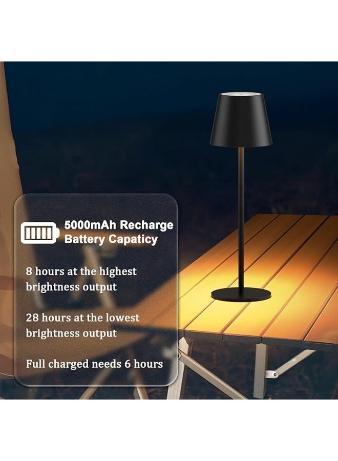 LED Cordless Table Lamp, Rechargeable Desk Lamp,3 Color Stepless Dimming Up, for Restaurant, Bedroom, Outdoor Camping, Coffee Shop, Night Light - Image 4