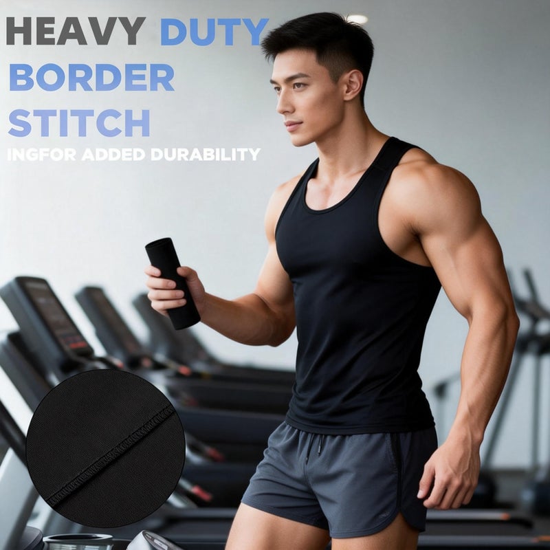 Vnoss Microfiber Quick Dry Gym Towels, Lint Free Odor-Free Absorbent Fiber, Fast Drying, Men & Women Workout Gear for Body Sweat, Working Out Towel, Black, 5Pack - 16 * 27Inch - Image 4