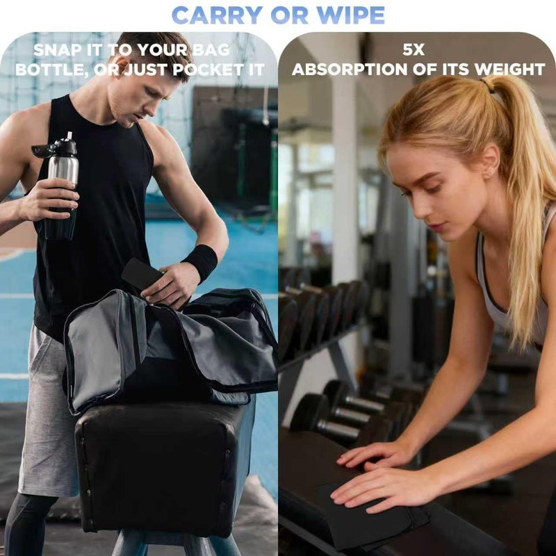 Vnoss Microfiber Quick Dry Gym Towels, Lint Free Odor-Free Absorbent Fiber, Fast Drying, Men & Women Workout Gear for Body Sweat, Working Out Towel, Black, 5Pack - 16 * 27Inch - Image 5