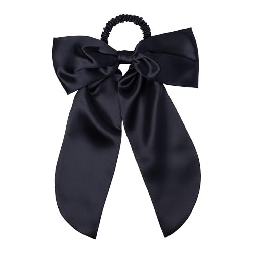Slip Pure Silk Hair Bow Black Oversized Mulberry Silk Bow with BuiltIn Hair Tie Reduces Breakage Creases Frizz Luxurious Hair Accessory - Image 3