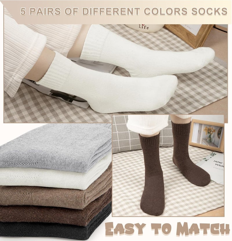 YSense Womens Wool Socks, Winter Boot Socks Stocking Stuffers Gifts for Women Men Warm Crew for Hiking - Image 3