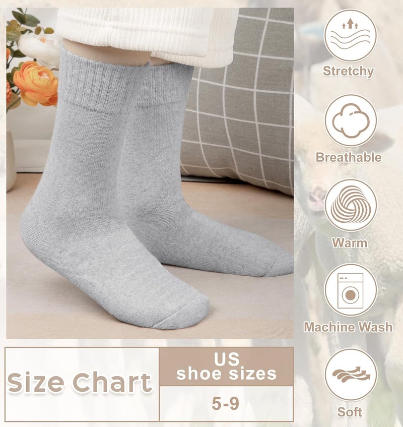 YSense Womens Wool Socks, Winter Boot Socks Stocking Stuffers Gifts for Women Men Warm Crew for Hiking - Image 2