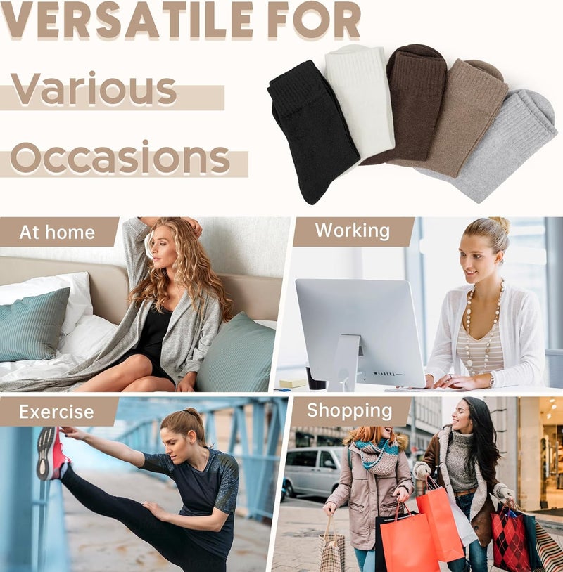 YSense Womens Wool Socks, Winter Boot Socks Stocking Stuffers Gifts for Women Men Warm Crew for Hiking - Image 5