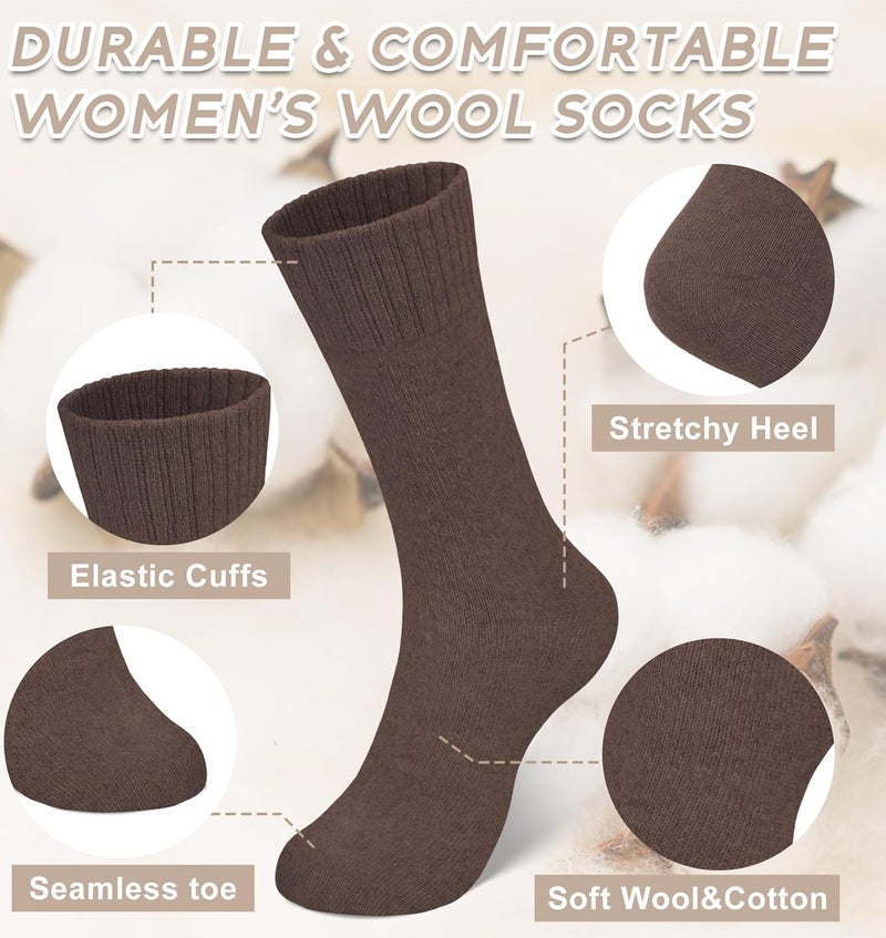 YSense Womens Wool Socks, Winter Boot Socks Stocking Stuffers Gifts for Women Men Warm Crew for Hiking - Image 1