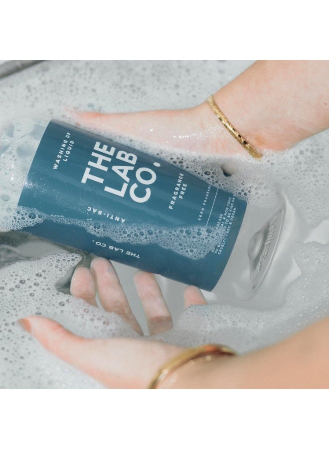 The Lab Co. Washing Up Liquid Antibacterial Dishwashing Fragrance Free Unscented No Perfume For Sensitive Skin 750 ML - Image 3