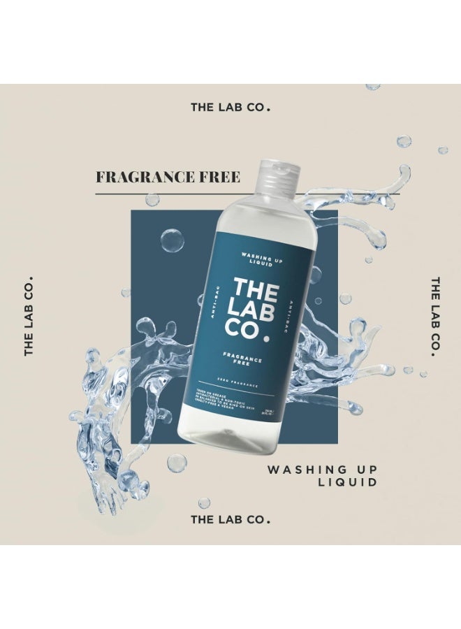 The Lab Co. Washing Up Liquid Antibacterial Dishwashing Fragrance Free Unscented No Perfume For Sensitive Skin 750 ML - Image 4