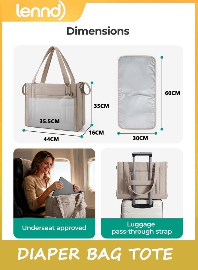 LENND Diaper Bag Tote Puffer, Hospital Bag for Labor Delivery with Pacifier Case, Lightweight Baby Bag for Travel, Work | Multifunctional, Insulated Pockets, Water Resistance - Image 5
