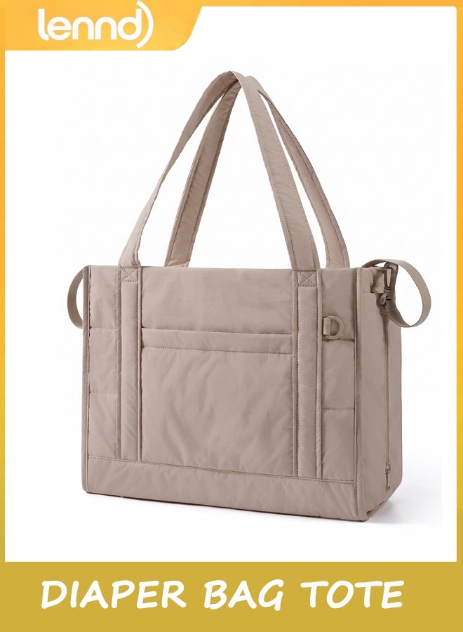 LENND Diaper Bag Tote Puffer, Hospital Bag for Labor Delivery with Pacifier Case, Lightweight Baby Bag for Travel, Work | Multifunctional, Insulated Pockets, Water Resistance - Image 2