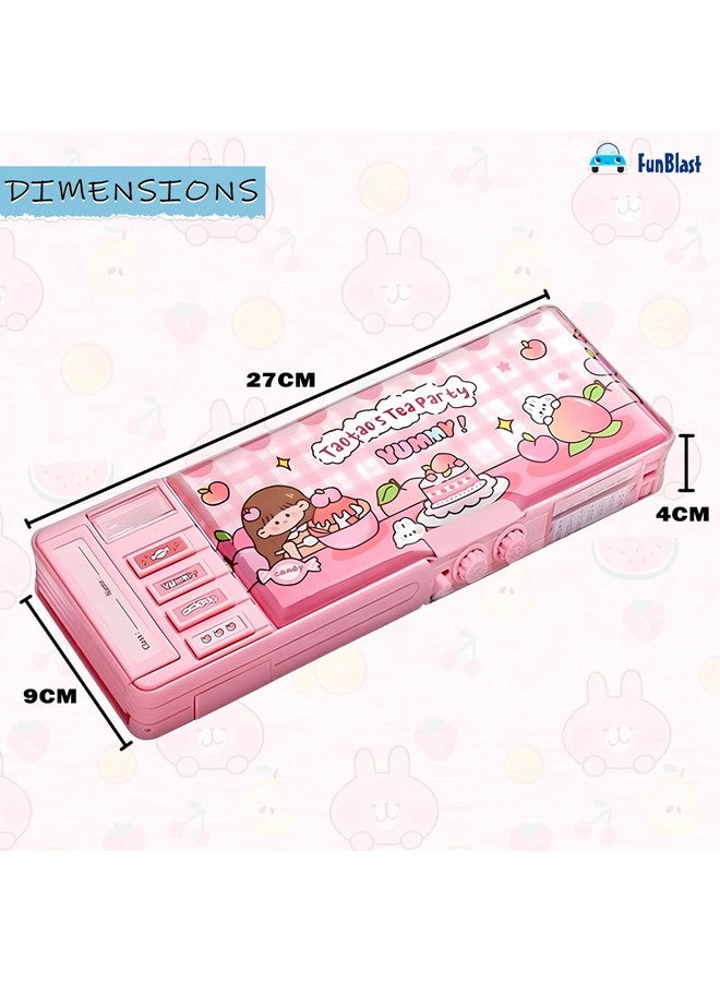 FunBlast Pencil Box for Girls - Password Lock Pencil Case, Multi-Layer Pencil Box for School Girls, Geometry Box, Stationary Organizer Case for Kids, Aesthetic Pencil Case Return Gift for Kids - Image 3