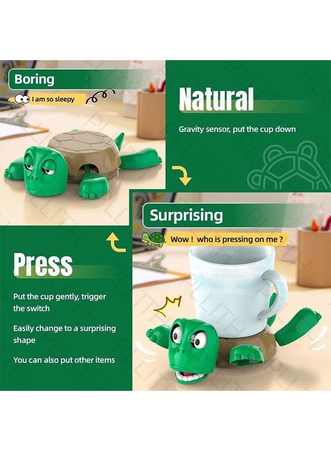 HY Turtle Coaster, 3D Printed Funny with Interactive Expression, Hilarious Open Eyed When Put a Glass on His Back, Turtle Cup Holder, Home Decor & Kitchen Accessories, Gag Gift for Tortoise Lovers  - Image 4