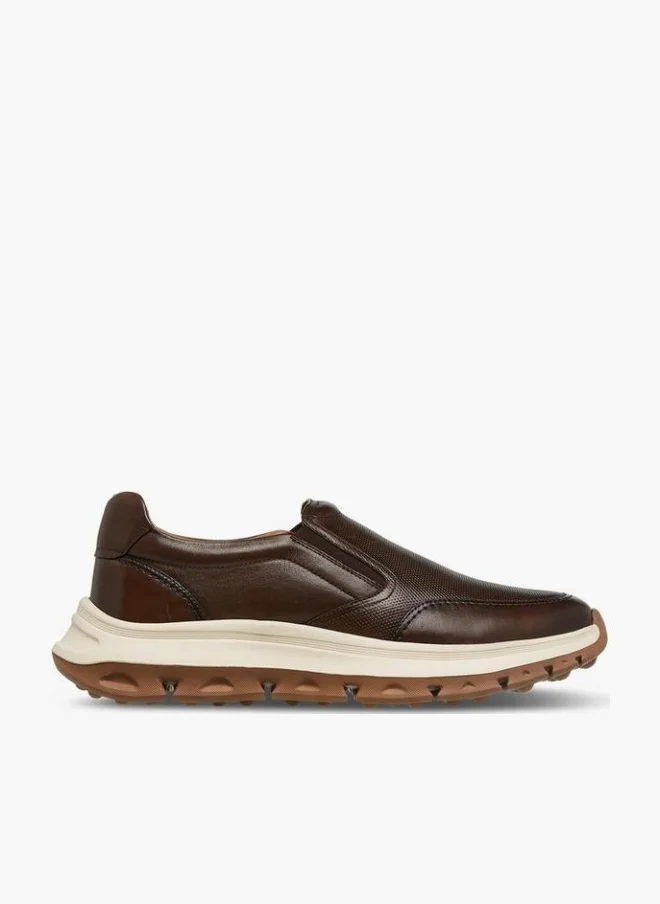 DUCHINI Men Textured Slip-On Leather Loafers