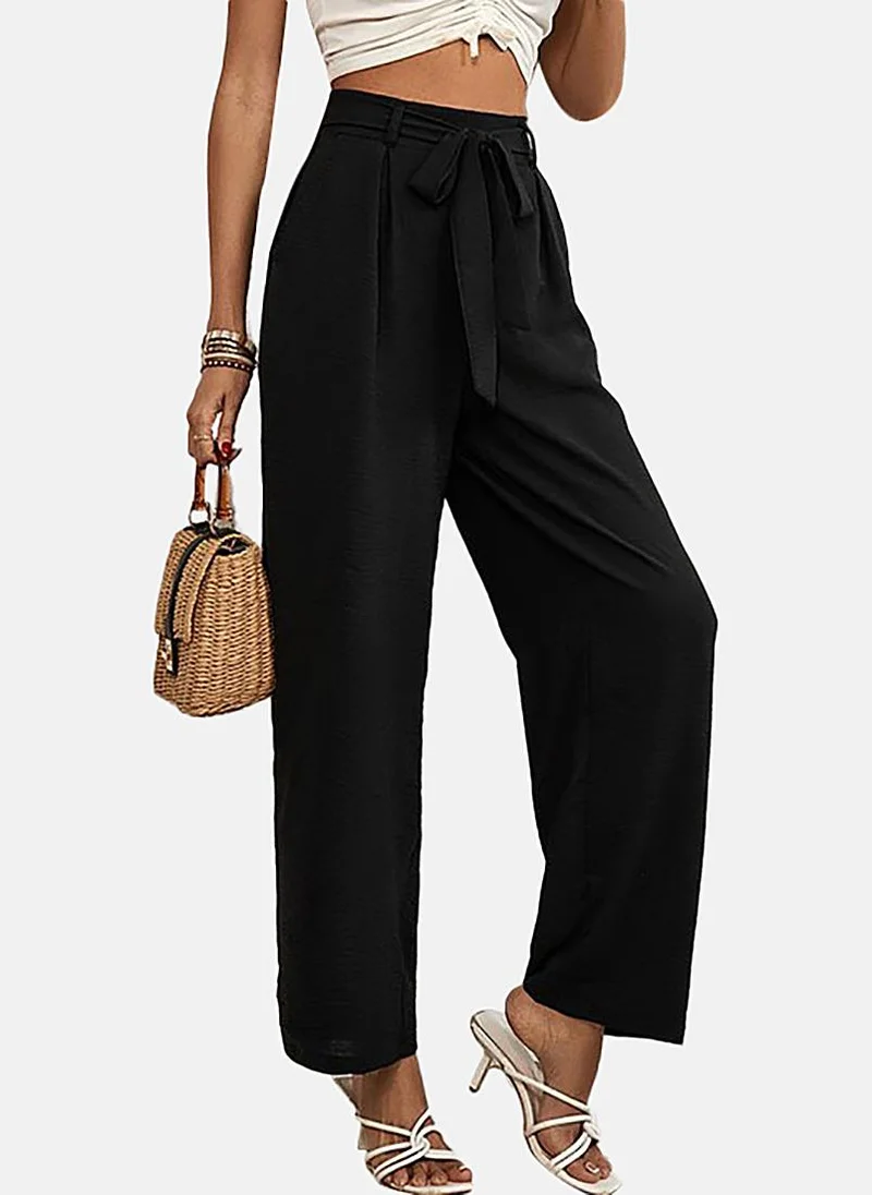 يونيكي Black Soild Relaxed Fit Palazzos