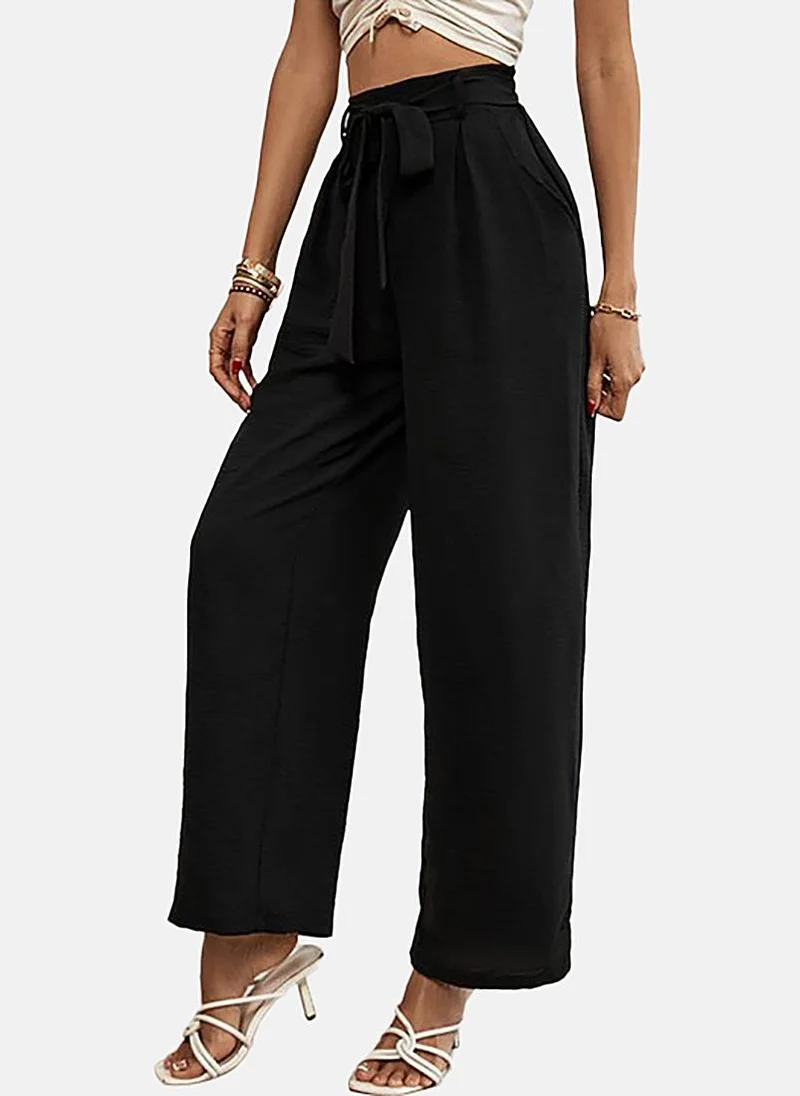 يونيكي Black Soild Relaxed Fit Palazzos